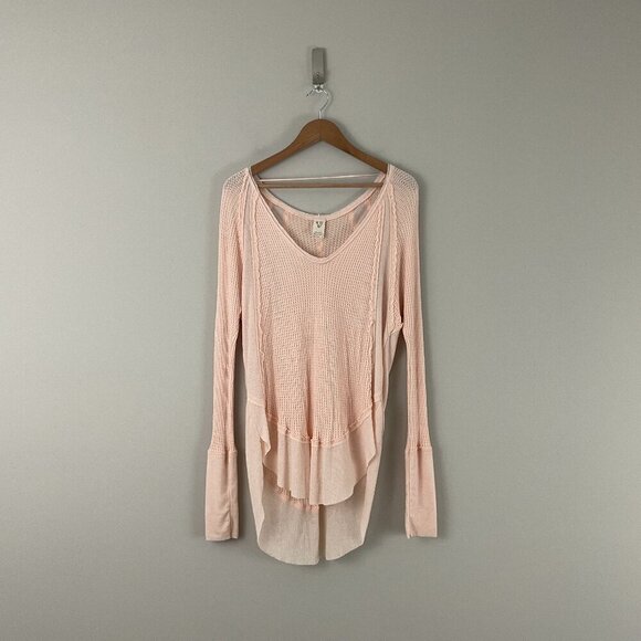 Free People We The Free Catalina Peach Pink Thermal Top Size Small - Picture 1 of 6